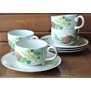 Villeroy & Boch, T'chou Pattern Porcelain 12 pcs. Teacups, Saucers, Plates